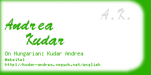 andrea kudar business card